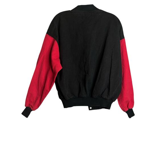 Vintage Cadillac By Canton Activewear Jacket Fleece Bomber Men's size M Red - Picture 6 of 6